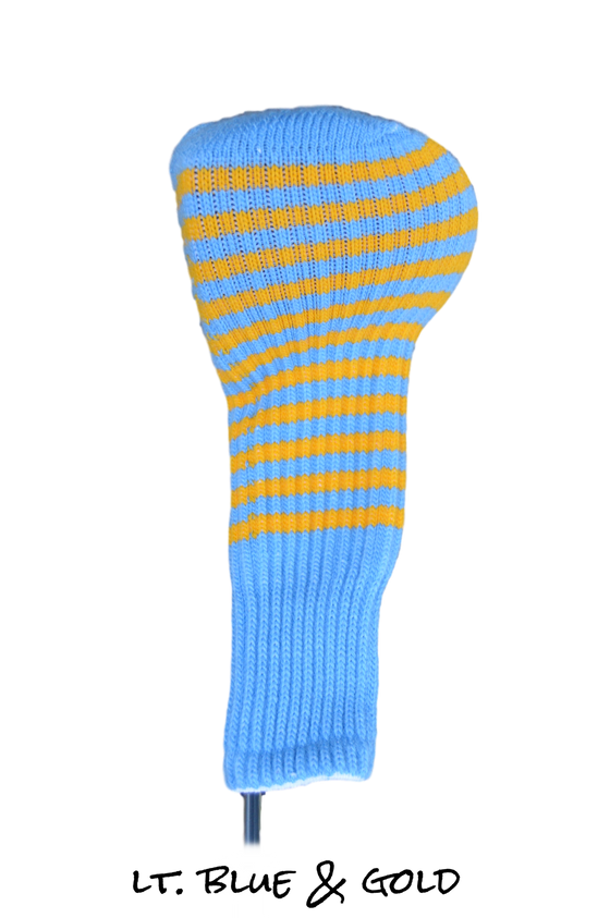 Light Blue and Gold Club Sock Golf Headcover | Peanuts and Golf