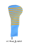 Light Blue and Gold Club Sock Golf Headcover