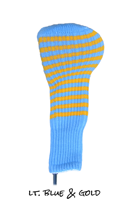 Light Blue and Gold Club Sock Golf Headcover