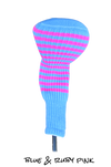 Light Blue and Ruby Pink Club Sock Golf Headcover | Peanuts and Golf