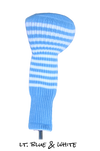 Light Blue and White Club Sock Golf Headcover
