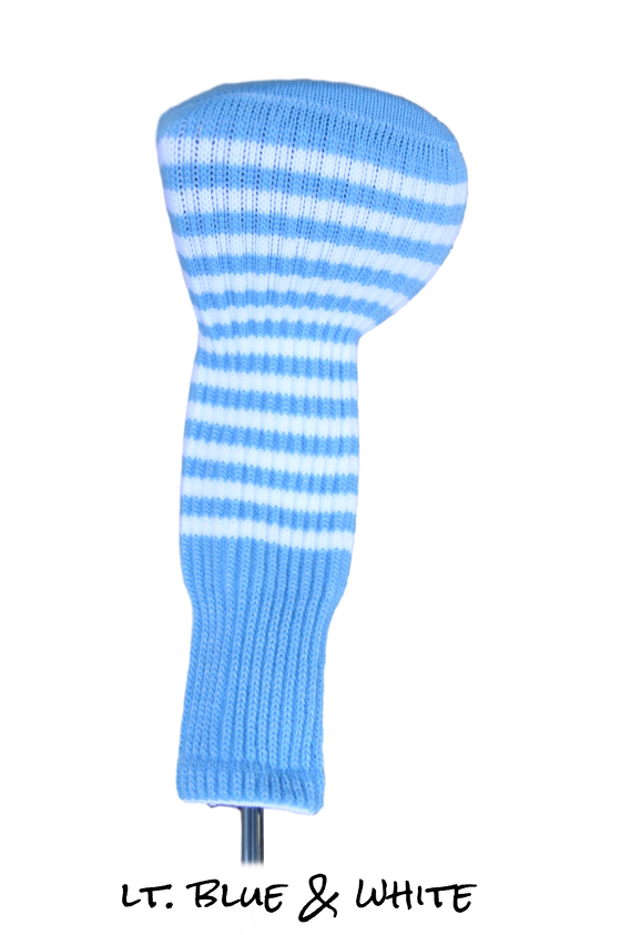 Light Blue and White Club Sock Golf Headcover