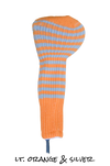 Light Orange and Silver Club Sock Golf Headcover | Peanuts and Golf