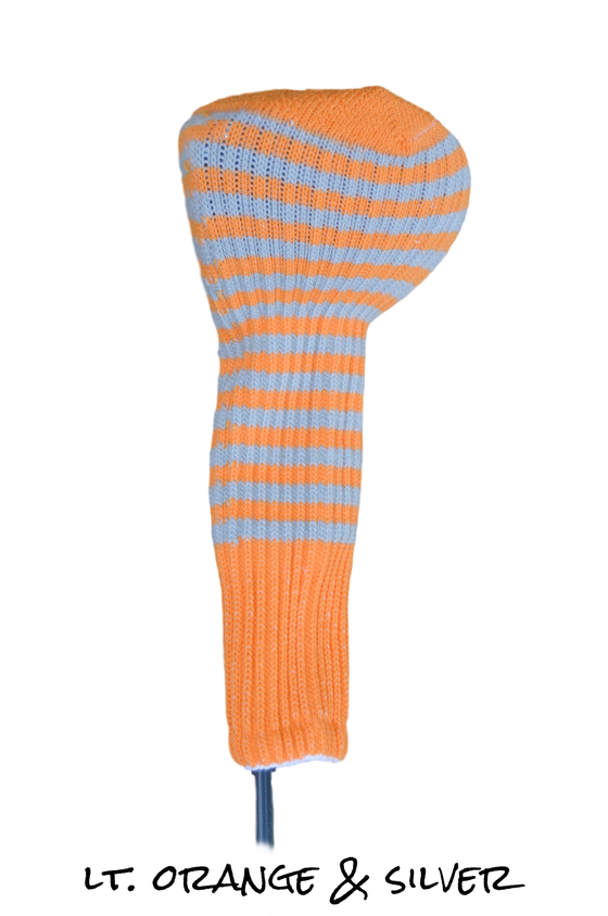Light Orange and Silver Club Sock Golf Headcover | Peanuts and Golf