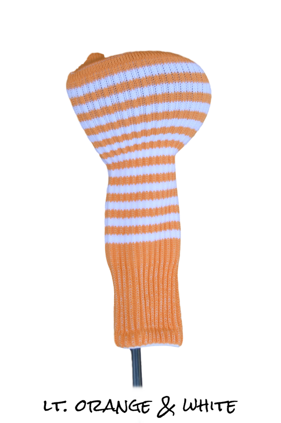Light Orange and White Club Sock Golf Headcover | Peanuts and Golf