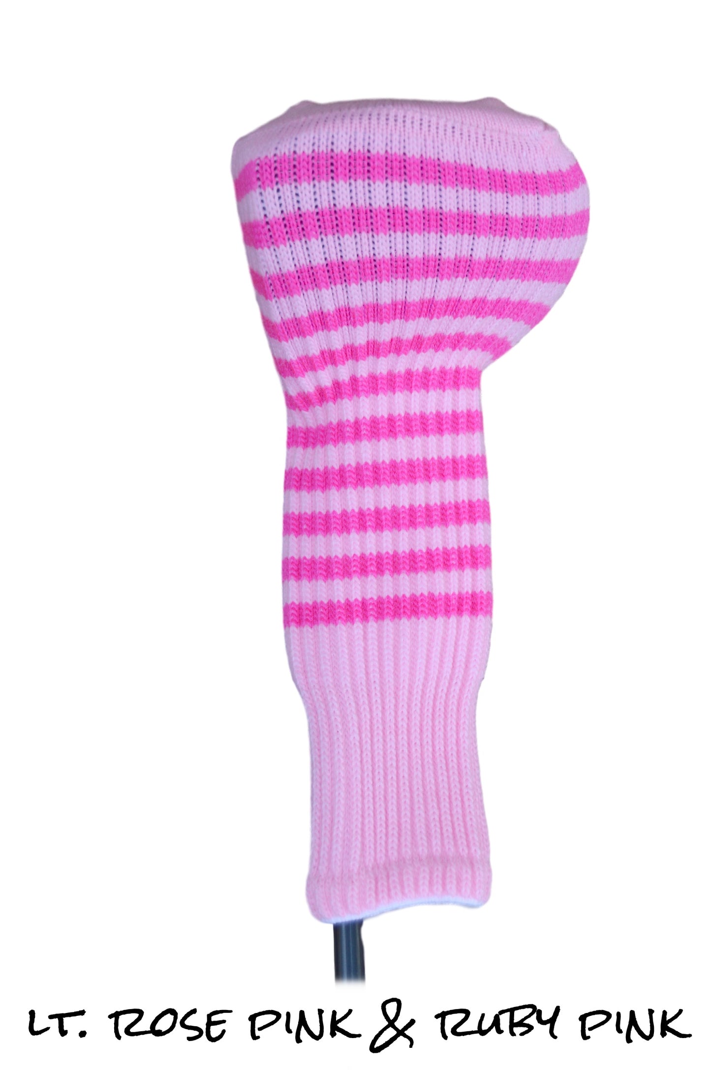 Light Rose Pink and Ruby Pink Club Sock Golf Headcover