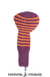 Maroon and Orange Club Sock Golf Headcover