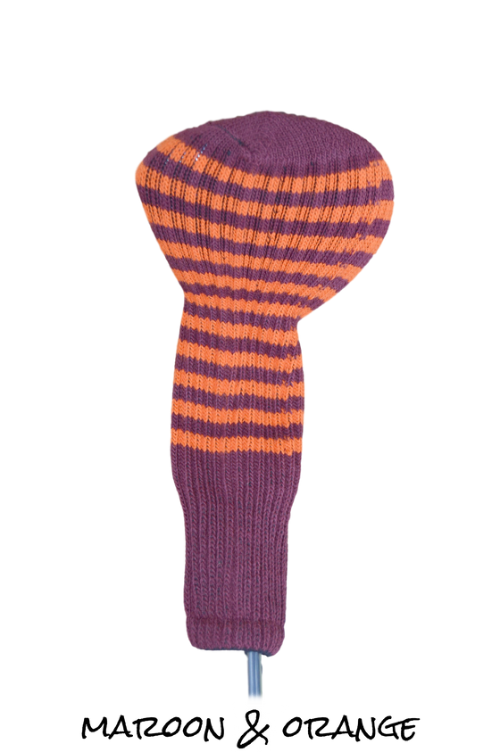 Maroon and Orange Club Sock Golf Headcover