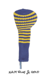 Navy Blue and Gold Club Sock Golf Headcover | Peanuts and Golf