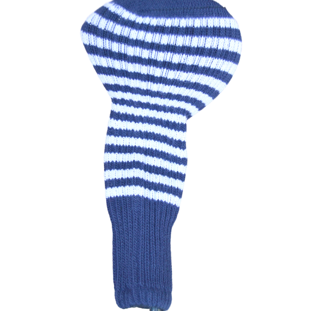 Navy Blue and White Club Sock Golf Headcover