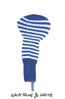  Navy Blue and White Club Sock Golf Headcover
