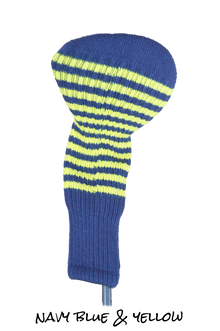  Navy Blue and Yellow Club Sock Golf Headcover