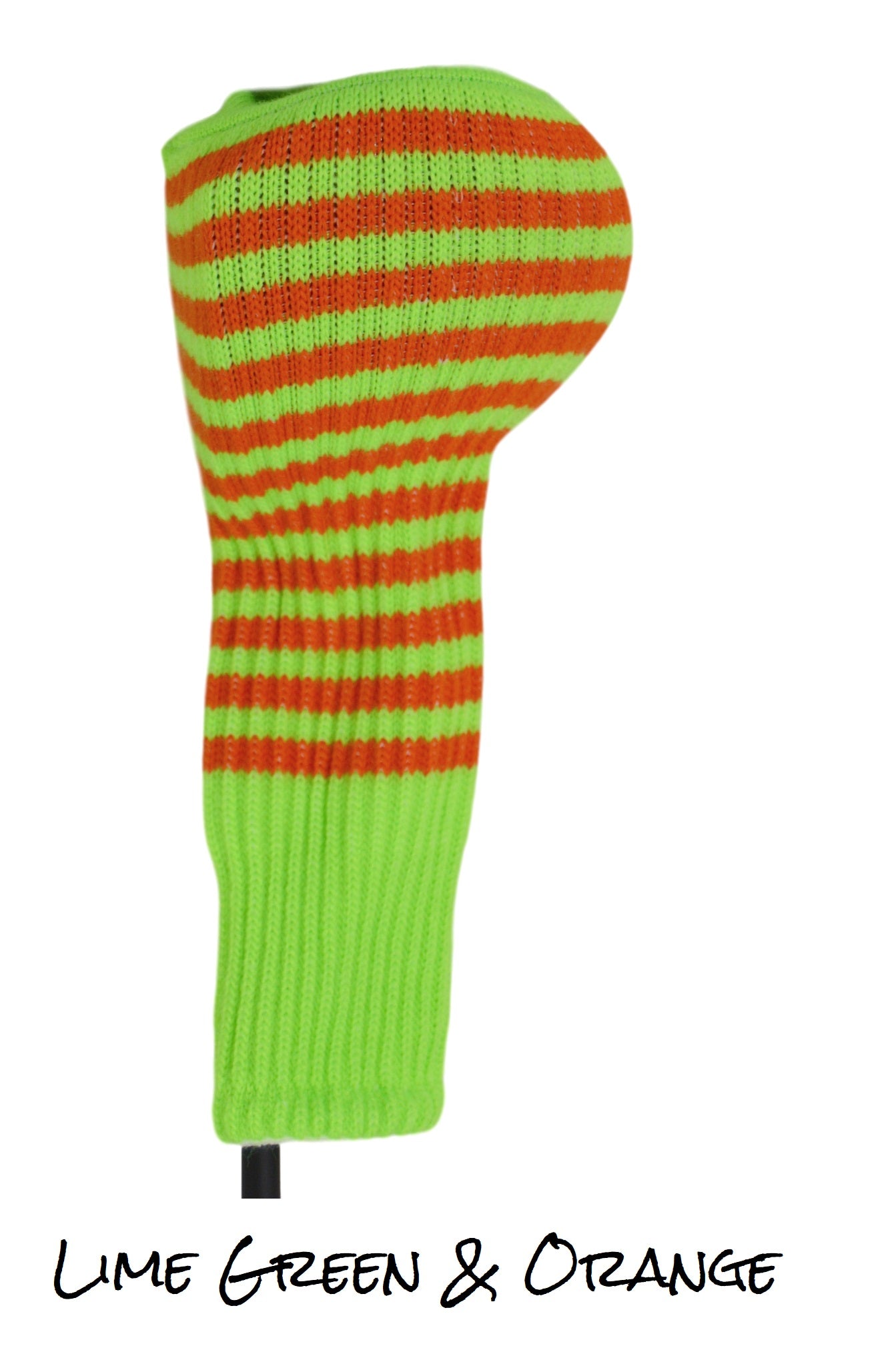 Lime Green and Orange Club Sock Golf Headcover