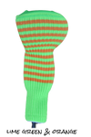 Lime Green and Orange Club Sock Golf Headcover | Peanuts and Golf