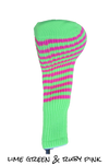 Lime Green and Ruby Pink Club Sock Golf Headcover | Peanuts and Golf