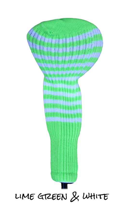 Lime Green and White Club Sock Golf Headcover | Peanuts and Golf