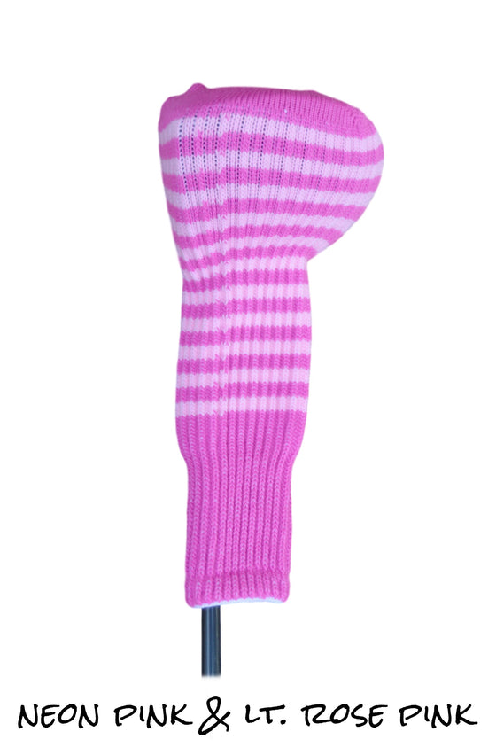 Neon Pink and Light Rose Pink Club Sock Golf Headcover