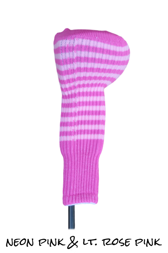 Neon Pink and Lt. Rose Pink Club Sock Golf Headcover | Peanuts and Golf