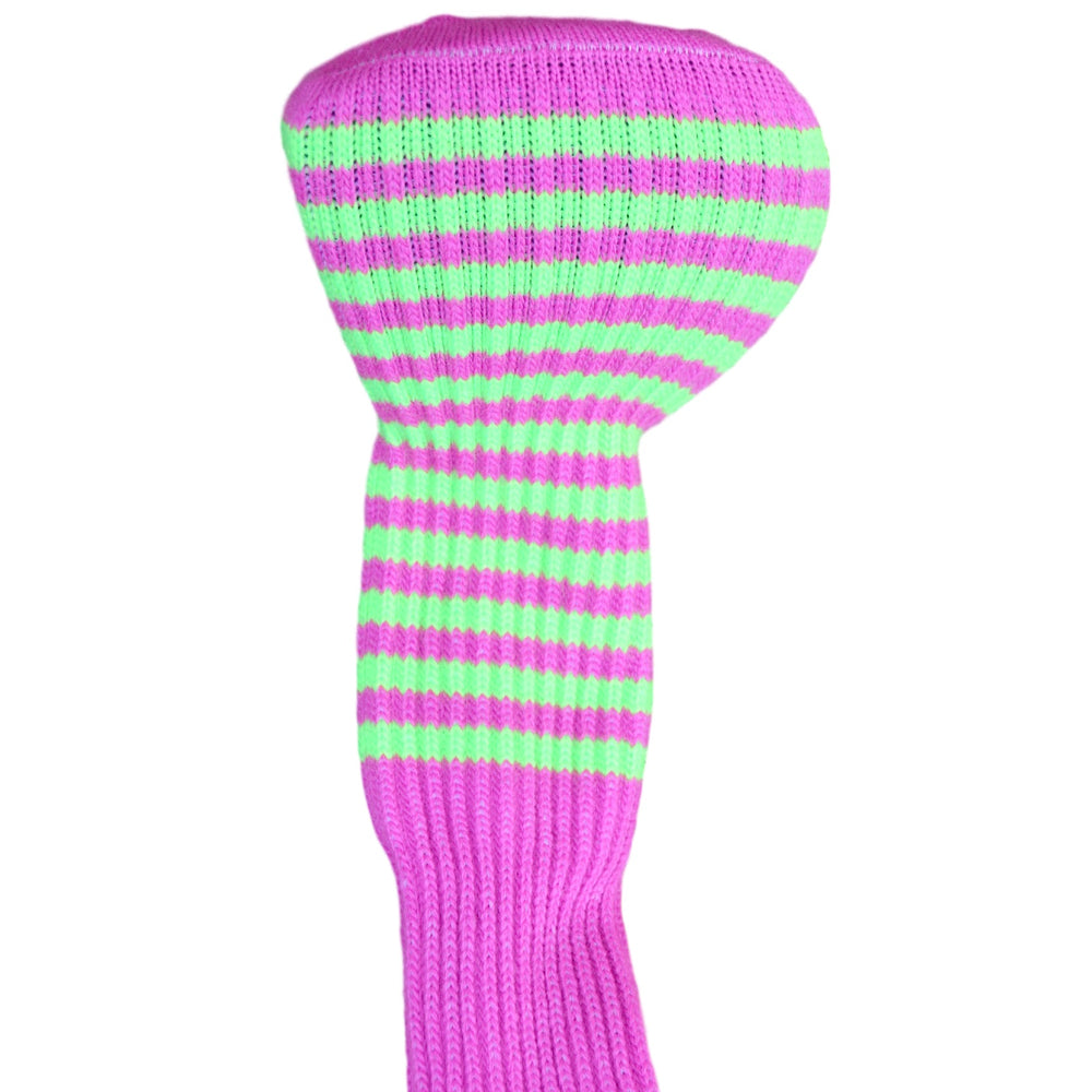 Neon Pink and Lime Green Club Sock Golf Headcover