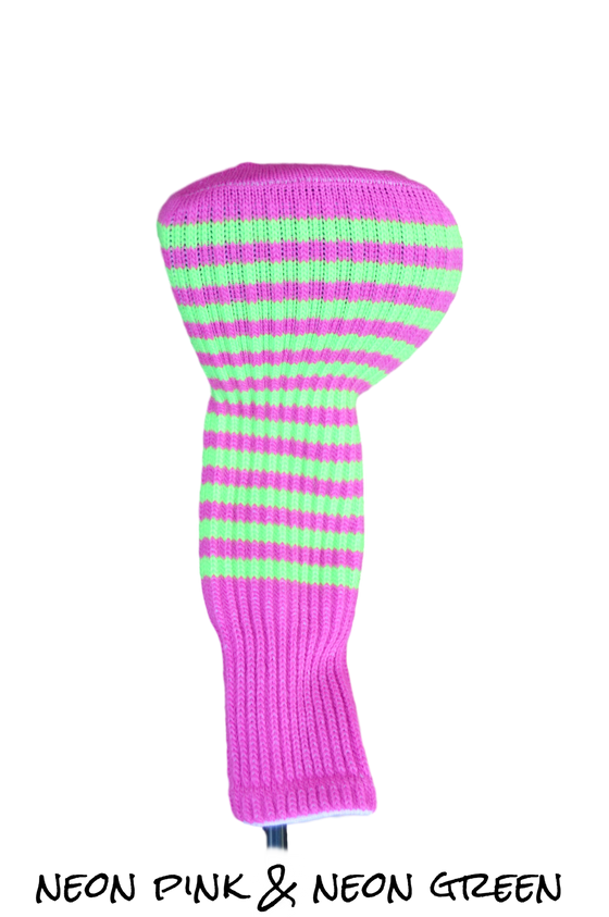 Neon Pink and Neon Green Club Sock Golf Headcover | Peanuts and Golf