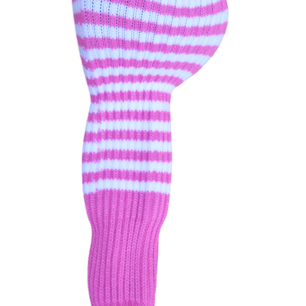 Neon Pink and White Club Sock Golf Headcover