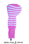 Neon Pink and White Club Sock Golf Headcover | Peanuts and Golf