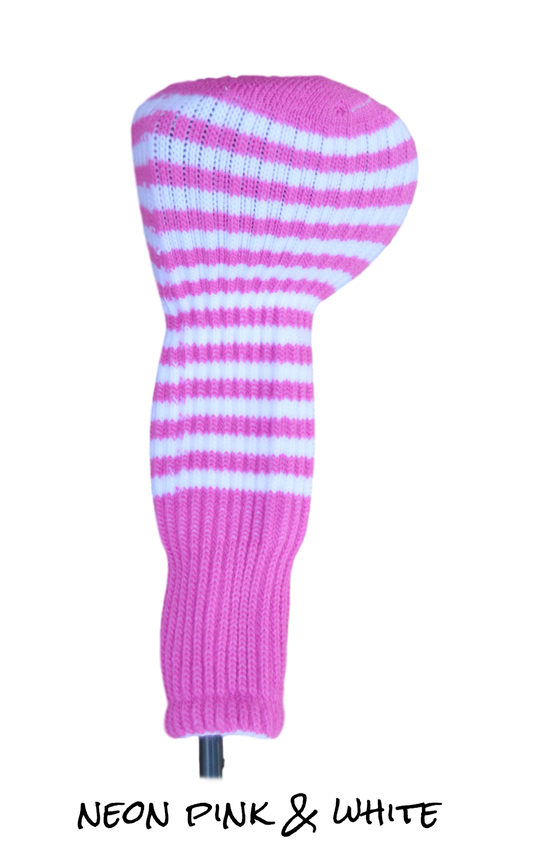 Neon Pink and White Club Sock Golf Headcover | Peanuts and Golf