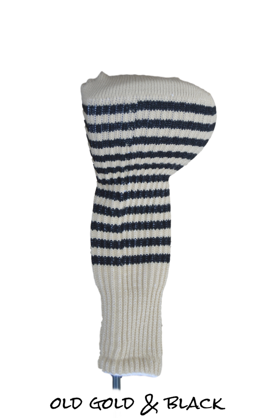 Old Gold and Black Club Sock Golf Headcover | Peanuts and Golf