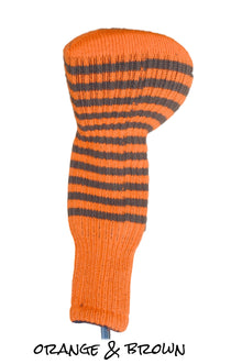  Orange and Brown Club Sock Golf Headcover
