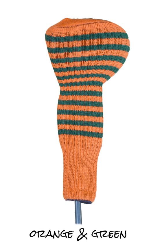 Orange and Green Club Sock Golf Headcover