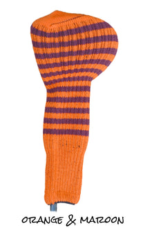  Orange and Maroon Club Sock Golf Headcover