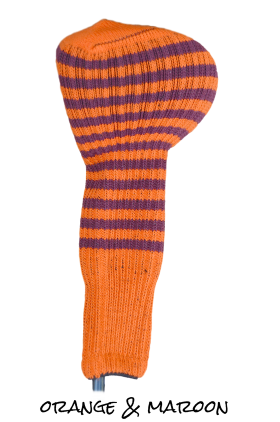 Orange and Maroon Club Sock Golf Headcover | Peanuts and Golf
