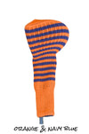 Orange and Navy Club Sock Golf Headcover