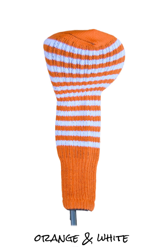 Orange and White Club Sock Golf Headcover
