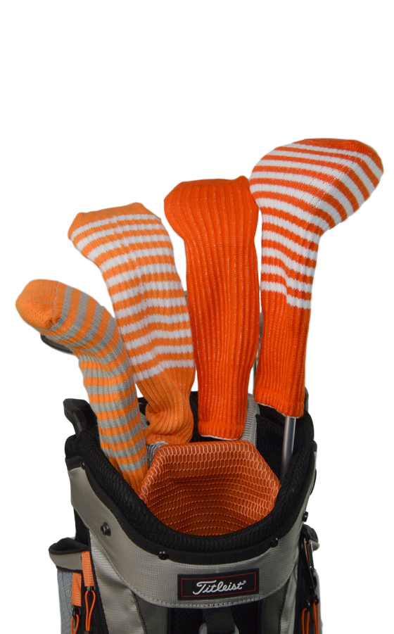 Light Orange and White Club Sock Golf Headcover