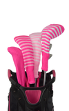 Ruby Pink and White Club Sock Golf Headcover