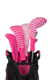Ruby Pink and Light Blue Club Sock Golf Headcover