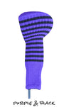 Purple and Black Club Sock Golf Headcover
