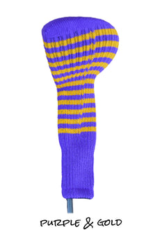  Purple and Gold Club Sock Golf Headcover
