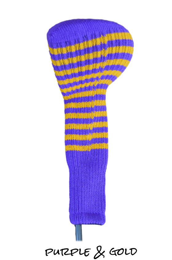 Purple and Gold Club Sock Golf Headcover | Peanuts and Golf