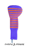 Purple and Orange Club Sock Golf Headcover