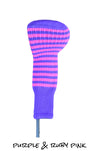 Purple and Ruby Pink Club Sock Golf Headcover