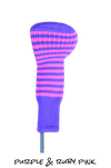 Purple and Ruby Pink Club Sock Golf Headcover | Peanuts and Golf