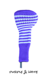 Purple and White Club Sock Golf Headcover | Peanuts and Golf