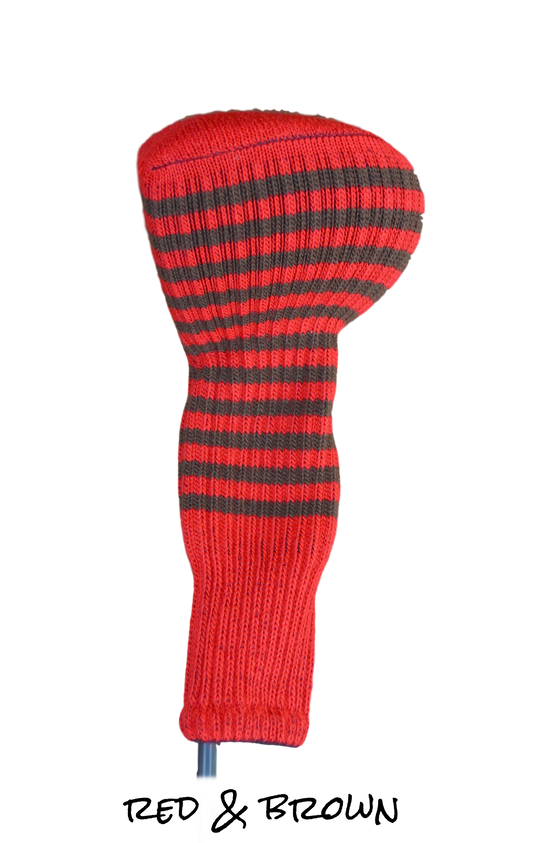 Red and Brown Club Sock Golf Headcover