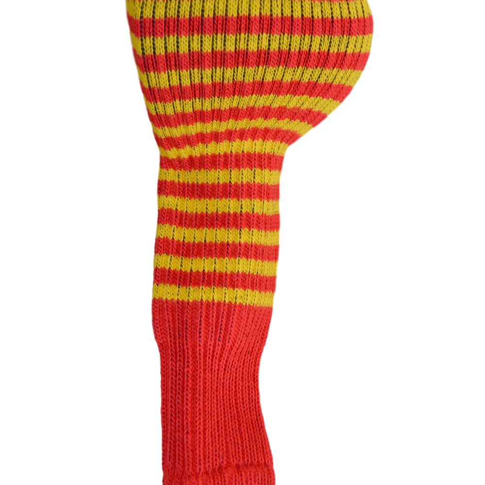 Red and Gold Club Sock Golf Headcover
