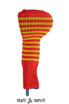 Red and Gold Club Sock Golf Headcover