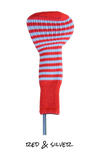 Red and Silver Club Sock Golf Headcover