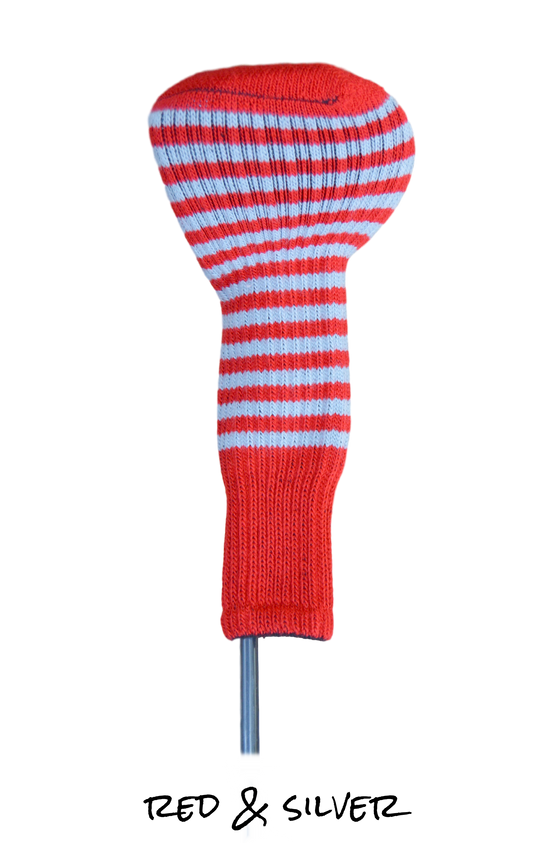 Red and Silver Club Sock Golf Headcover