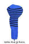 Royal Blue and Black Club Sock Golf Headcover